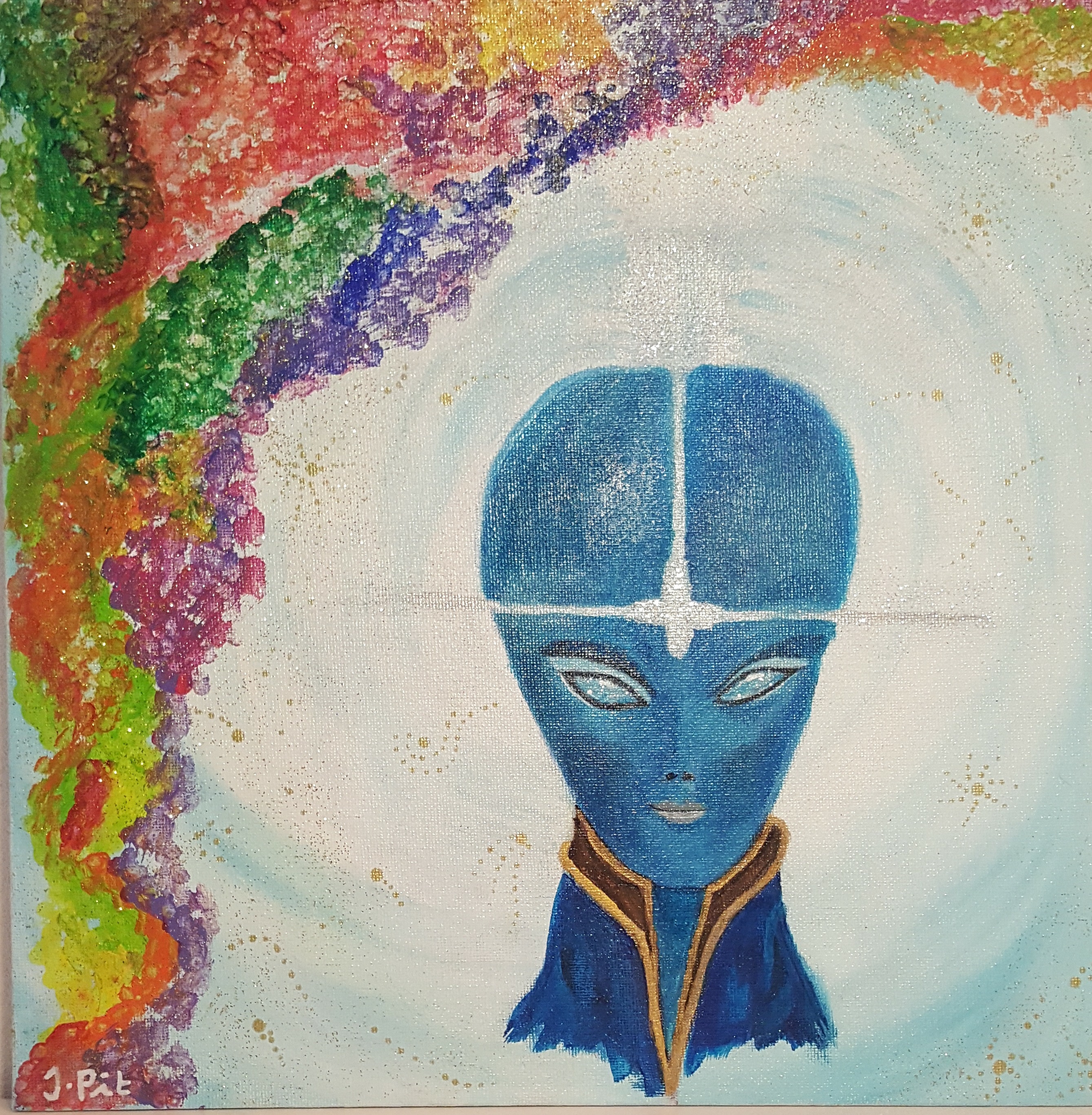 Arcturian Galactic Dance (30x30 cm canvasboard)